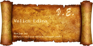 Velics Edina névjegykártya